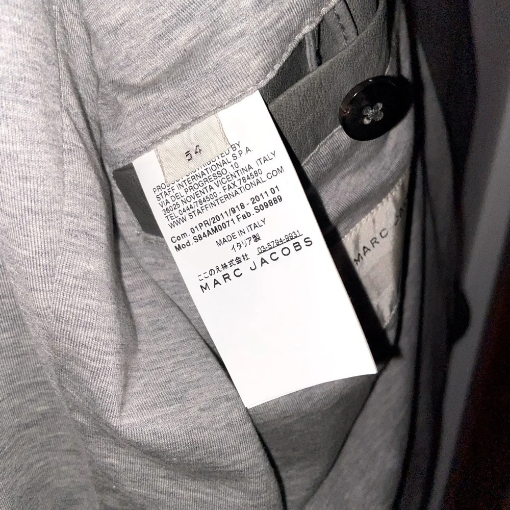 Marc Jacobs Biker/Motorcycle Leather Jacket Gray - Picture 8 of 9